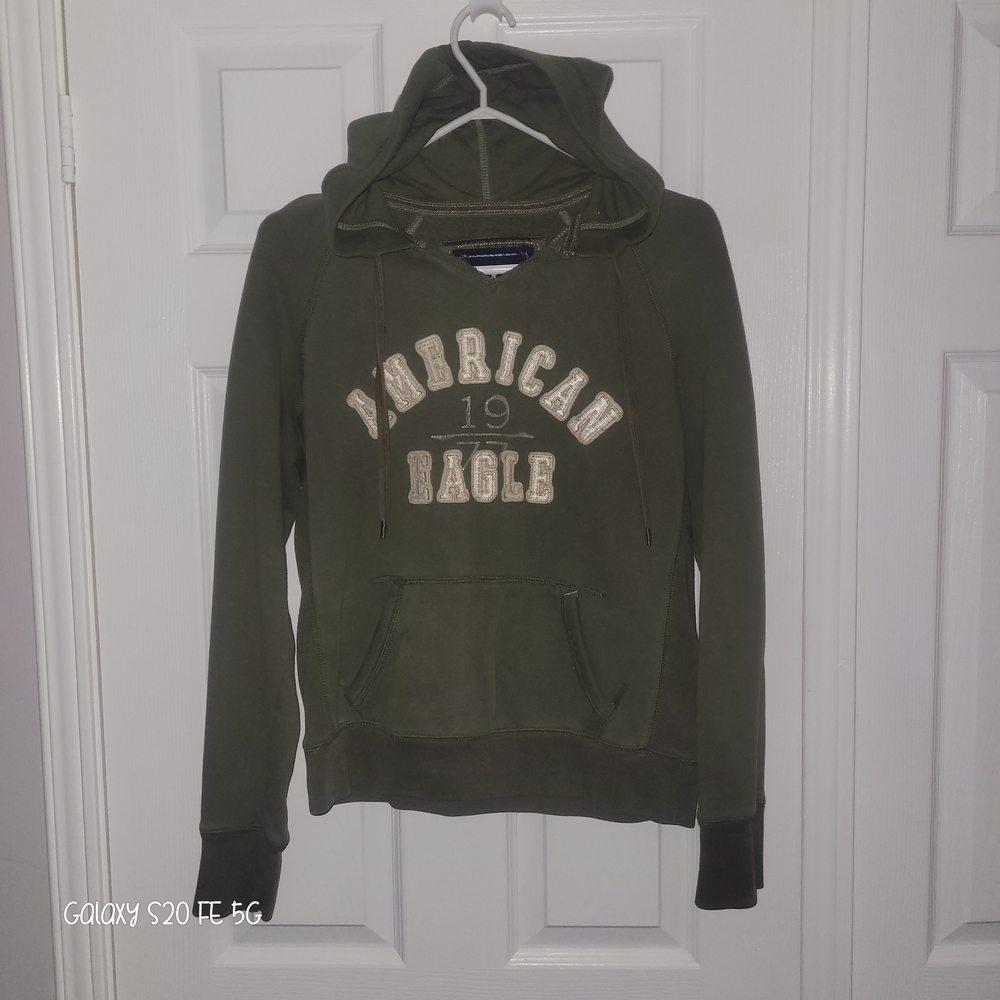 American Eagle Olive Fleece Hoodie